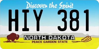 ND license plate HIY381