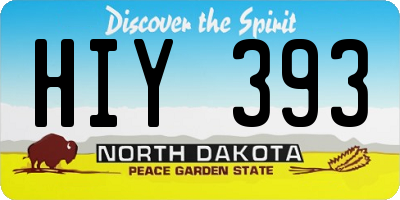 ND license plate HIY393