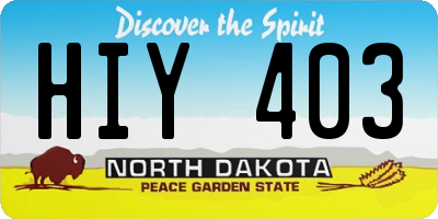 ND license plate HIY403