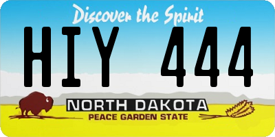 ND license plate HIY444