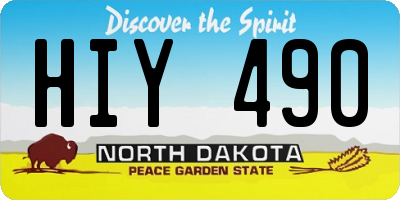 ND license plate HIY490