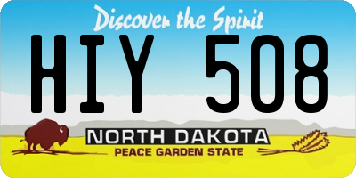 ND license plate HIY508