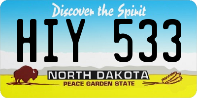 ND license plate HIY533