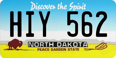 ND license plate HIY562