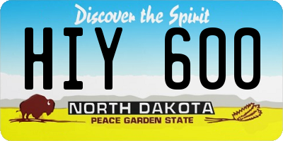 ND license plate HIY600