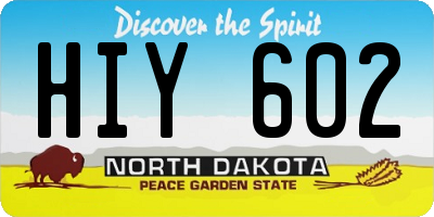 ND license plate HIY602