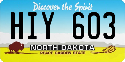 ND license plate HIY603