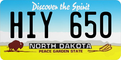 ND license plate HIY650