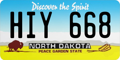 ND license plate HIY668