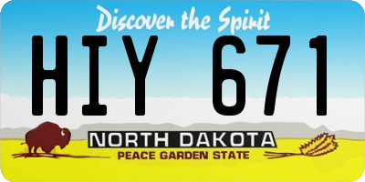 ND license plate HIY671