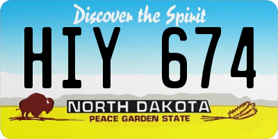 ND license plate HIY674