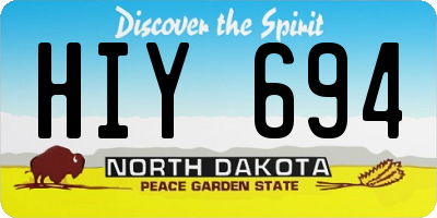 ND license plate HIY694