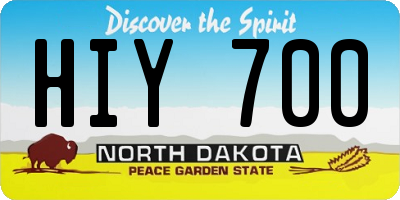 ND license plate HIY700