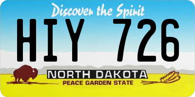 ND license plate HIY726