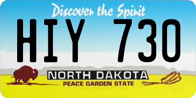 ND license plate HIY730