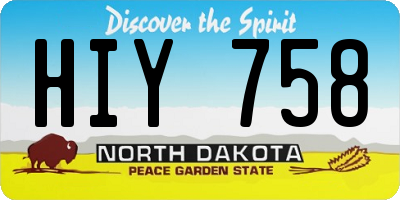 ND license plate HIY758