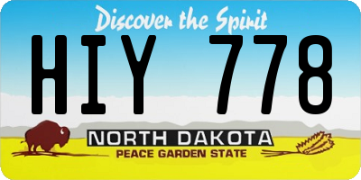 ND license plate HIY778