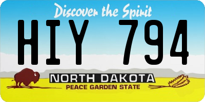 ND license plate HIY794