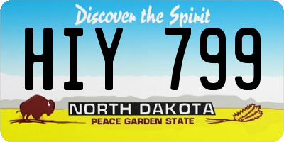 ND license plate HIY799