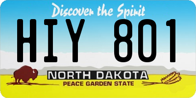 ND license plate HIY801