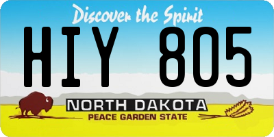 ND license plate HIY805