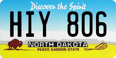 ND license plate HIY806