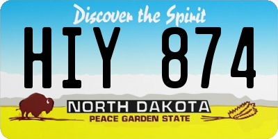ND license plate HIY874