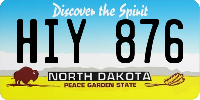 ND license plate HIY876