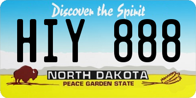 ND license plate HIY888