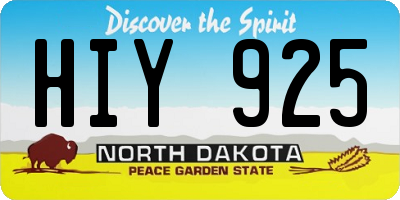 ND license plate HIY925