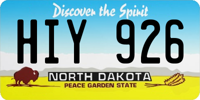 ND license plate HIY926