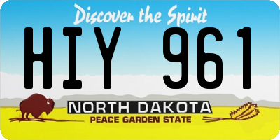ND license plate HIY961