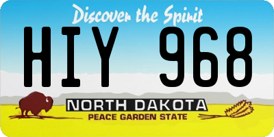 ND license plate HIY968