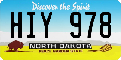 ND license plate HIY978