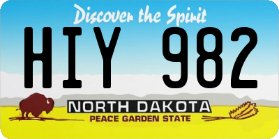ND license plate HIY982