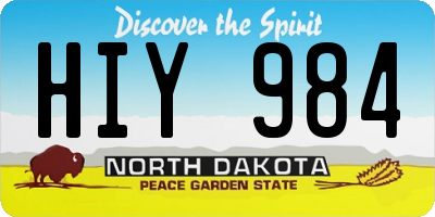 ND license plate HIY984