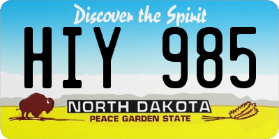 ND license plate HIY985