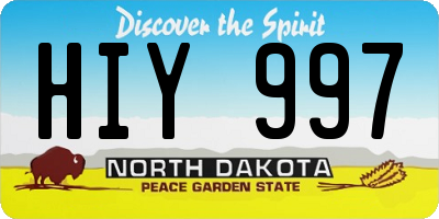 ND license plate HIY997