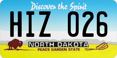 ND license plate HIZ026