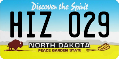 ND license plate HIZ029