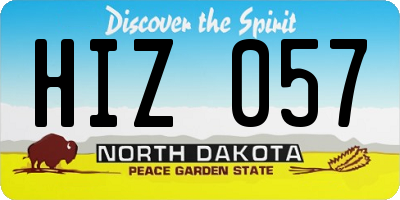 ND license plate HIZ057