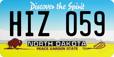 ND license plate HIZ059