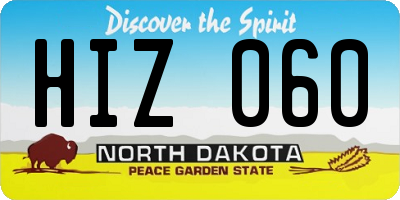 ND license plate HIZ060
