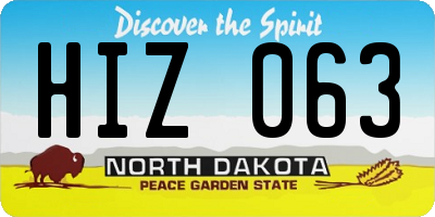 ND license plate HIZ063
