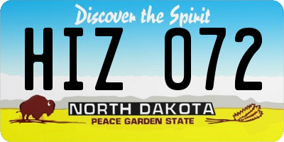 ND license plate HIZ072