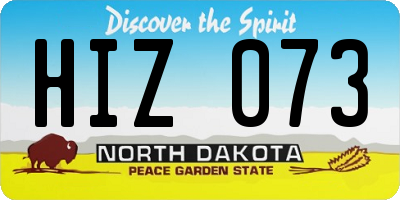 ND license plate HIZ073