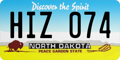 ND license plate HIZ074