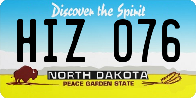 ND license plate HIZ076