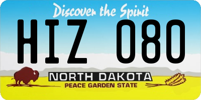 ND license plate HIZ080