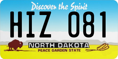 ND license plate HIZ081